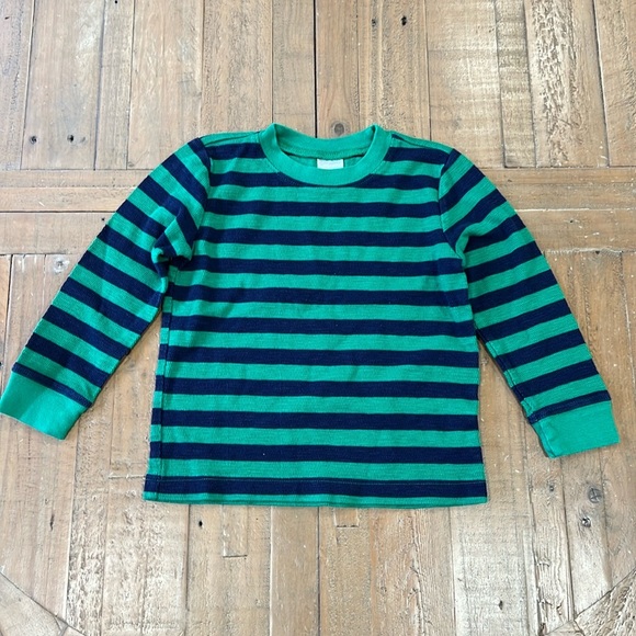 Hanna andersson green striped long sleeve tee - Picture 1 of 5